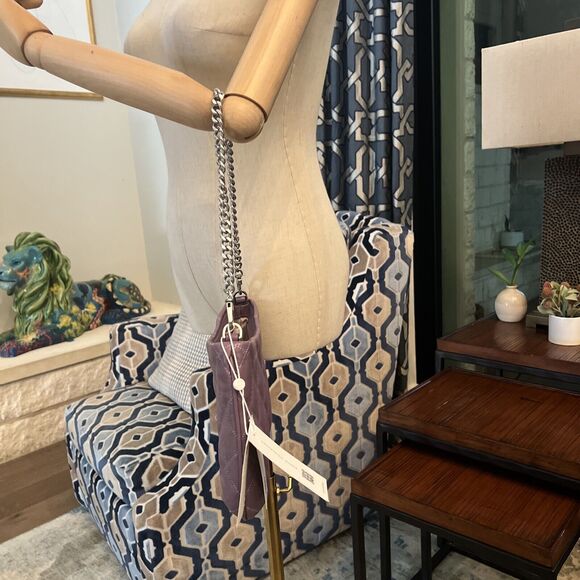 NWT Tory Burch Willa Zip Top Shoulder Bag Quilted Allium Purple with Chain Strap - Picture 3 of 14